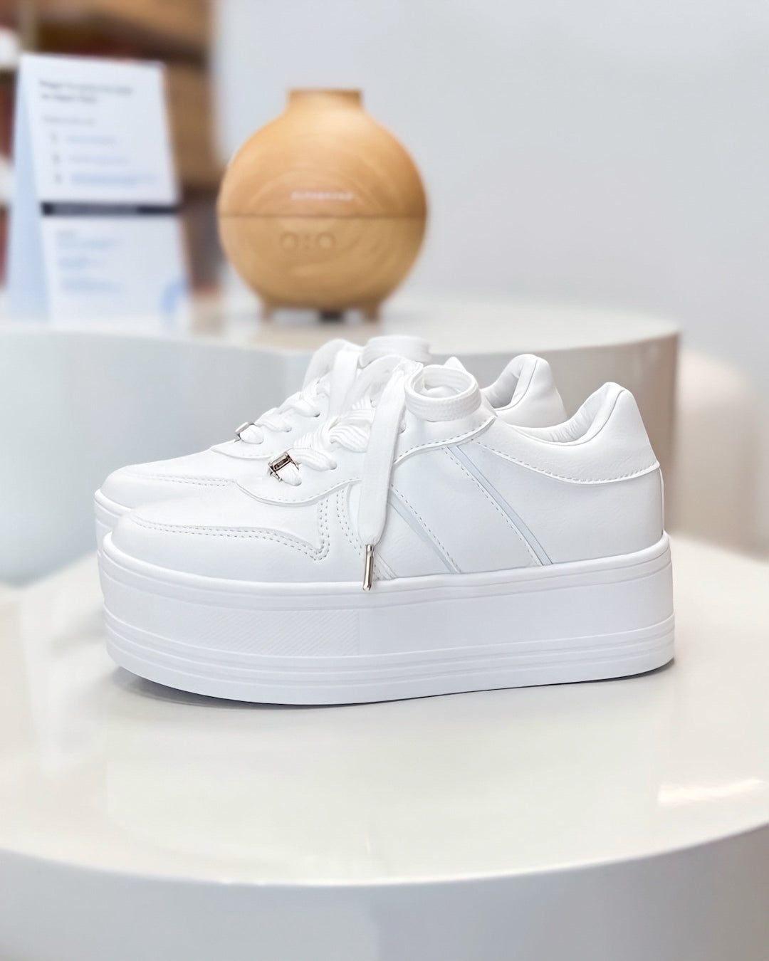 Zapatos plataforma blancos online para mujer